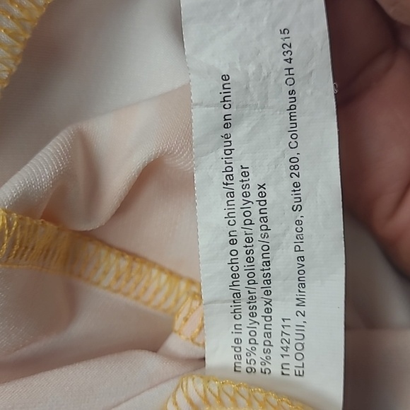 Eloquii Yellow And White Floral Maxi Dress With Elastic Waist Front Slit Size 16 - Picture 13 of 16